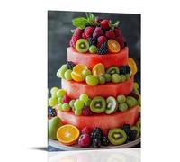Cake Made with A Variety of Fruits Modern Home Kitchen Dormitory Kids Room Mural 24x36inch (60x90cm)