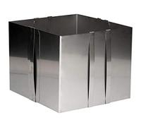 Cake Masters Marco alto para hornear rectangular, ajustable, 20 cm, acero inoxidable, color plateado