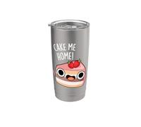 Cake Me Home Juego de palabras con comida divertida Vaso térmico de acero inoxidable de doble pared