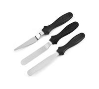 Cake Palette Knife for Baking Accessories | Set of 3 Offset Pallet Knife Made of Stainless Steel | Angled Icing Spatula for Cake Decorating, Smoothing