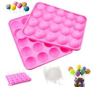 Cake Pop Set, Lollipop de 15 cm, Para Palitos de Pastel, Postres y Chocolates, 100 Cake Pop Sticks, 100 bolsas de celofán transparente con 100 lazos