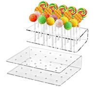 Cake Pop Stand - 2 Pieces Acrylic Candy Pop Drying Holder, Dessert Table Accessories | For Home Bakers Party Planners Bakery Owners Birthday Baby Showers Family Gatherings School Events