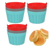 Cake Ramekins - Molde para hornear asado al aire libre, moldes para huevos escalfados, accesorios para freidora para pasteles, magdalenas, tartas, pudines, vasos individuales seguros para horno para