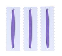 Cake Scraper Set of 3 | Excellent Plastic Icing Smoother with 6 Design Borders | Resilient Cake Decorating Tools for Smooth Frosting/Precise Borders | Glossy Finish Pastry Cutter