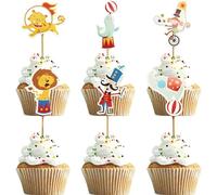 Cake Topper Circo Cupcake Topper,Decorazioni Per Torte a Tema Circo Stuzzicadenti,Decorazioni Torta Circo,Muffin Deco Cake Topper,Tema Festa Torta