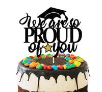 Cake Topper Graduation We Are So Proud of You - Decoración para tartas graduadas con estrella dorada