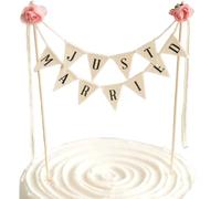 Cake Topper Hochzeit Vintage,Wedding Flagkette,Just Married Tortendeko,Tortentopper Hochzeitsstorte,Kuchen Deko Hochzeit Personalisiert,Kleinere Girlande für Hochzeitsstorten,Holz,Rustikal,Landhaus
