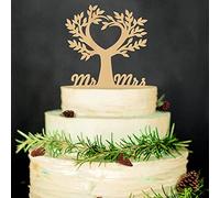 Cake Topper,Topper para Tartas Mr y Mrs Cake Topper de Madera de Boda Decoración de Tarta de Fiesta