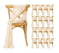 CAKEEYUM 16 Fajas para Silla Color champán de 20 x 274 cm, Elegantes Fajas para Silla de Boda, para Bodas, Fiestas, Ceremonias, recepciones, Banquetes. para Sillas Color Champán, Decoraciones para S