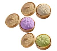 CAKEEYUM 3 Bolas de estrés con Bola de Masa Gigante de 3.9 x 2.2 Pulgadas con Cesta de Vapor, Juguete para aliviar el estrés para Juego sensorial y diversión inquieta, Color Morado + Blanco + Verde