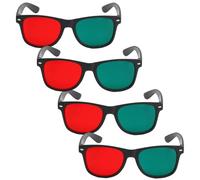 CAKEEYUM 4 gafas 3D rojas y azules con montura negra, gafas anaglifas para visualización 3D, ideales para películas, DVD y juegos en También disponibles como de entrenamiento para adultos con