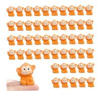 CAKEEYUM 50 Piezas Mini Animales de Resina, Mono de Resina, Mini Figuras de Animales Salvajes, Accesorios de jardín de Hadas para Paisaje de Musgo, terrario, decoración del hogar, jardinería