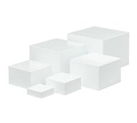 CAKEEYUM 6pcs/Set Buffet elevadores de Buffet Blancos acrílico para Mesa para Mesa Puestos de Alimentos Reutilizables para la de la de postres para la recolección de Joyas de postres de Cater