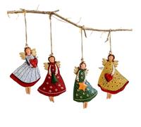 CAKEEYUM Adornos navideños de ángel, 4 Uds., 4, 7x2, 8, Adornos navideños Vintage Colgantes de Hierro, acogedores para el hogar, árbol, Pasillo, Patio, Porche