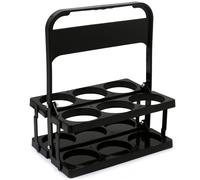 CAKEEYUM Bottle Carrier 6 Bottle 2.95 Inch Foldable Drink Carrier with Handle Reusable Drink Delivery for Beer Portable Wine for Daily Use and Party Black