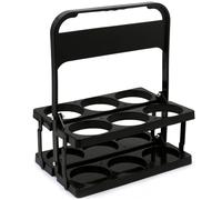 CAKEEYUM Bottle Carrier 6 Bottle 2.95 Inch Foldable Drink Carrier with Handle Reusable Drink Delivery for Beer Portable Wine for Daily Use and Party Black