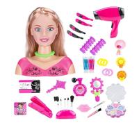 CAKEEYUM Cabeza de muñeca para niñas Peinado de Lujo Peinado Maquillaje para el Cabello Muñeca Juguetes Peluquería Juego de simulación Juego de Cabeza de para niños Niñas pequeñas para, fo