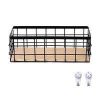 CAKEEYUM Cesta de Cesta de Almacenamiento de Alambre de Alambre Organizador de de Metal de de Metal Baño Desmontaje Base de Madera Organizador de Almacenamiento Bask Bink para gabinetes