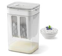 CAKEEYUM Colador de Yogur Griego con Tapa, 1100 ml, colador de Cocina Multifuncional con Filtro de Malla Fina para Yogur Espeso, Queso, nueces, Leche y Jugo Griego, con