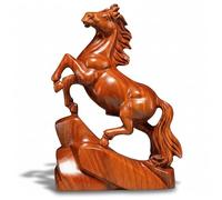 CAKEEYUM Estatua de Caballo Feng Shui Figuras de Caballo del zodíaco Chino Escultura Coleccionable de Madera Decoración de Mesa para Riqueza Suerte Éxito Oficina en el hogar 3 Pulgadas
