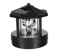 CAKEEYUM Faro solar con baliza giratoria Ip44 Luz de faro impermeable LED Adorno de césped solar giratorio para decoraciones de jardín al aire libre, con rotación