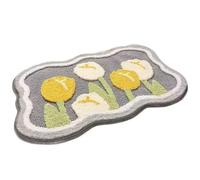 CAKEEYUM Floral Bath Mat Cloud-Shaped 16x24 Inch Cute Bath Mat Strong Absorbent Quick Drying Imitation Cashmere with Non-Slip Backing Soft Comfortable Rug for Home, Hotel