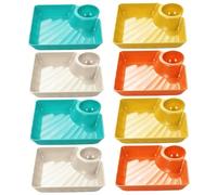 CAKEEYUM Juego de 8 platos para dumplings, patatas fritas y, coloridos platos cuadrados de plástico reutilizables para aperitivos de sushi, fiesta, dumplings, patatas fritas y, bol para patat