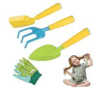 CAKEEYUM Juego de jardinería para niños 4 unids/Set Mini ergonómico para niños pequeños jardinería portátil Vibrante Esquina Redondeada Herramientas educativas para al Aire Libre