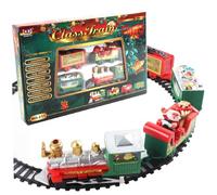 CAKEEYUM Juego de Tren de Navidad eléctrico Realista DIY Pista de Empalme Tren de Navidad Papá Noel Juguetes Festivos con Pilas para niños niños niñas Regalos árbol, Juego, Juguetes, Juguete
