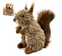 CAKEEYUM Juguete de Ardilla para Perro, Realista, de Peluche, con Papel Arrugado, Resistente al Sonido y a Las mordeduras para un Juego Interactivo, Juguetes chirriantes, de Peluche, para Masticar.