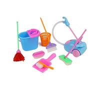 CAKEEYUM Kit de Juguetes de simulación para el hogar: Mini aspiradora, fregona, Escoba y Accesorios. Juguetes para niñas y niños. 9 Piezas. Kit de simulación de Mini aspiradora con fregona Escoba.