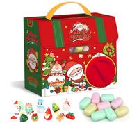 CAKEEYUM Máquina Gacha para niños, Mini máquina expendedora de cápsulas con Tema navideño con 6 muñecas aleatorias * Caja de Mochila para el Recuerdo de la Fiesta de Pascua de Navidad