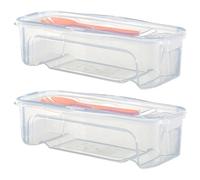 CAKEEYUM Olla para Pasta con colador y Olla apilable para microondas con Tapa y Tenedor, sin BPA, Ideal para el hogar, la Escuela, la Oficina.