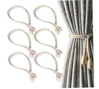 CAKEEYUM Paquete de 6 alzapaños magnéticos Ajustables para Cortina, alzapaños Decorativos de Flores para Ventana de Oficina en casa, Estilo 2 de 19 Pulgadas