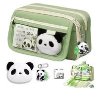 CAKEEYUM Pencil Pouch Large Capacity Panda Pencil Case Cute Panda Print Stationery Pouches, Adorable Holders for Boys and Girls, Ideal for School Stationery Supplies