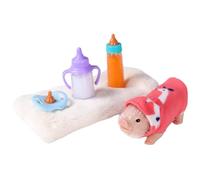 CAKEEYUM Set de Cerdo de Silicona de 5 Piezas, Mini Pig Toy Realista Baby Piggy Doll con Tela Silicona Conjunto de Animales con Accesorios de lechones para niños cumpleaños