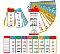 CAKEEYUM Tarjetas Flash de fonética Aprenda a Leer Tarjetas Flash de fonética con 60 de Doble Cara - Alfabeto Palabras visuales Colores Números Animales para Aprender