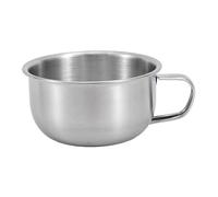 CAKEEYUM Tazón de jabón de afeitar Taza de tazón de afeitar de acero inoxidable de 200 ml con asa Taza de metal Herramienta de espuma limpiadora para afeitadora para hombres Jabón, afeitado, crema B