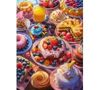 Cakes 1200 Piece Jigsaw Puzzles for Adults, Colourful, Challenging & Brainteasing Adult Puzzles 1200 Pieces Desserts, Fun jigsaws for The Whole Family 30x20 Inch