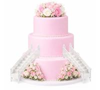 Cakesupplyshop Packaged Sk987 Romantic Princess Hearts & Kisses White Tiered Wedding Cake Step Decoration Stair -2pack by CakeSupplyShop