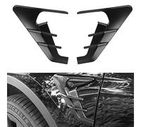 Cakievro Cubiertas de flancos de cámara lateral de coche, alerón, protectores decorativos a prueba de polvo, fibra de carbono, kit de accesorios para Tesla Model 3 Y (negro mate)