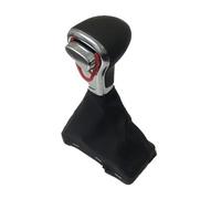 Cakievro Pomo automático para palanca de cambios con funda de cuero para volante a la izquierda LHD para Au-di A6 C6 A3 8P A4 B8 A5 Q5 (Juego negro)