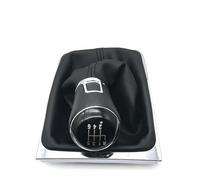Cakievro Pomo de palanca de cambios para VW Passat B7 2011 2012 2013 2014 2015 5/6 velocidades con funda de cuero negro 3AA711113A (6 velocidades)