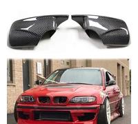 Cakievro Tapas de repuesto para espejo lateral negro con patrón de fibra de carbono para b-mw E46 316i 318i 318d 320d 320i 325i 328i 330d 330i 1998-2005 (fibra de carbono)