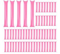 Cakmecwy 140 palitos de trueno, palos gruesos de animación del espíritu del equipo, palos inflables de plástico para animar, saludos deportivos, baloncesto, fútbol, eventos, baile, fiesta, color rosa