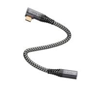 CAKOBLE - Cable de extensión USB-C 3.2 Gen2 20 Gbps 100 W/5 A, cable acodado de 25 cm, compatible con Hub, Dell XPS, cargador - 4 K a 60 Hz
