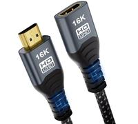 CAKOBLE Cable Prolongador HDMI 1m,Extensión HDMI 2.2 96Gbps Ultra High Speed 16K@60Hz, 8K@240Hz 4K@480Hz HDR, HDMI 2.1,eARC, HDR10+, Dolby, HDCP 2.3, Macho Hembra para TV PS5 Xbox Monitor