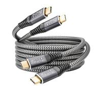 CAKOBLE Cable USB C 5m,[2 Pack] 100W USB C 3.2 Gen2 20 Gbps Carga Rápida,Cable USBC Vídeo 4K@144Hz Compatible Thunderbolt 4/3 pertain iPhone 16, MacBooks,Hub,Dock,M3,SSD,eGPU,Laptops,Display,Monitor