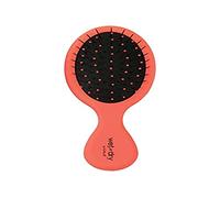 CALA. Cepillo Pequeño para el Cabello. Wet-N-Dry Mini Hair Brush. Cerdas Artesanales. Estimula el Cuero Cabelludo. Mango Ergonómico de Polímeros. Pelo Suave. (Neon Orange)