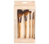 "CALA. Set de Brochas Natural Bamboo Essential Face and Eye. Set 4 Piezas. Brochas Veganas Para Rostro y Ojos. Acabado Perfecto. Mango Ergonómico de Bamboo Oscurecido. "